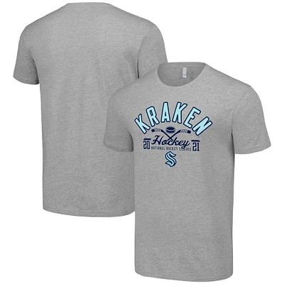 Men's Starter  Heather Gray Seattle Kraken Half Puck T-Shirt