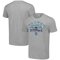 Men's Starter  Heather Gray Seattle Kraken Half Puck T-Shirt