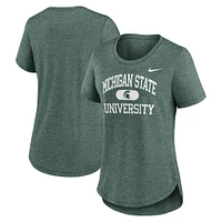 Women's Nike Heather Green Michigan State Spartans Blitz T-Shirt