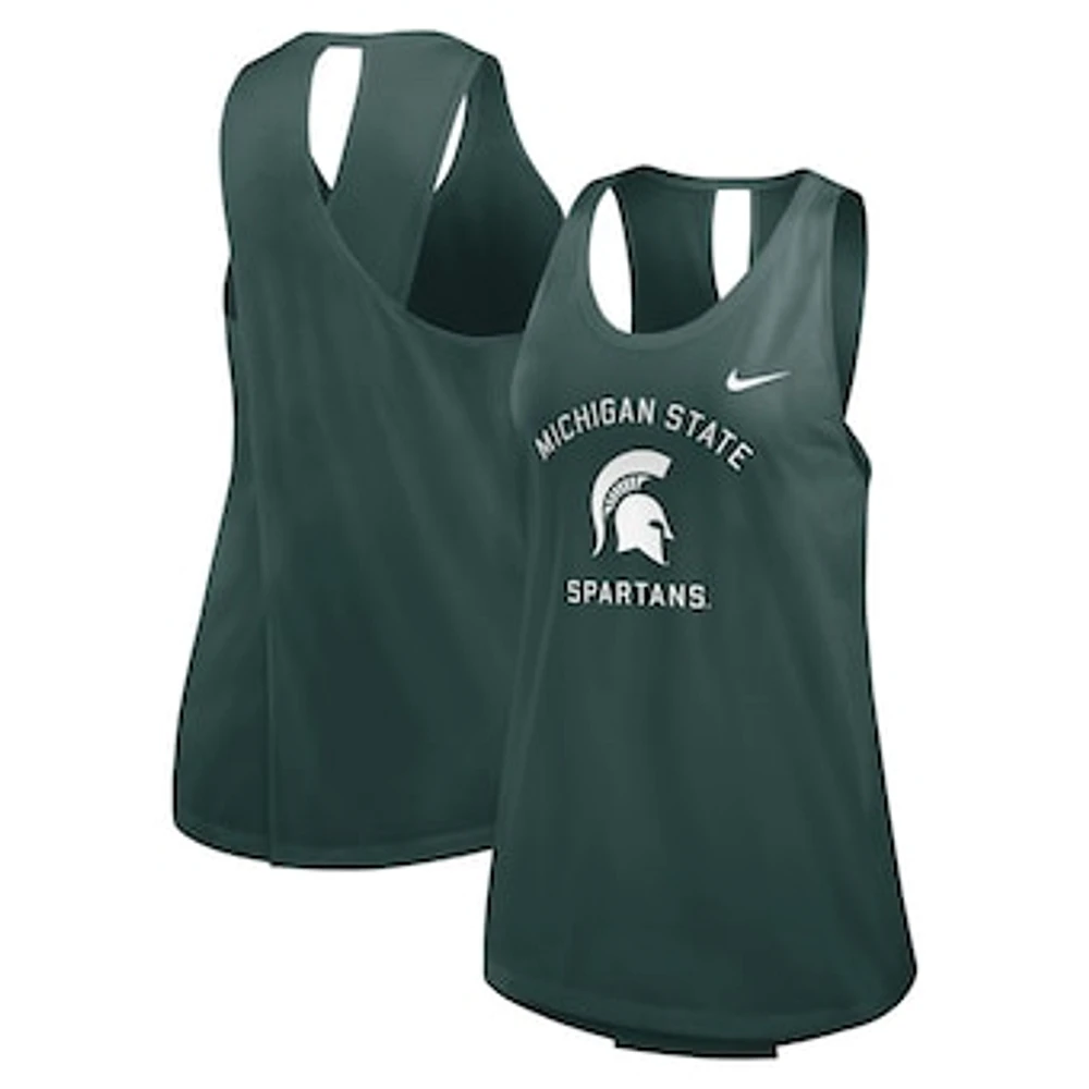 Women's Nike Green Michigan State Spartans Primetime Crossback Tank Top