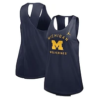 Women's Jordan Brand Navy Michigan Wolverines Primetime Open Back Tank Top