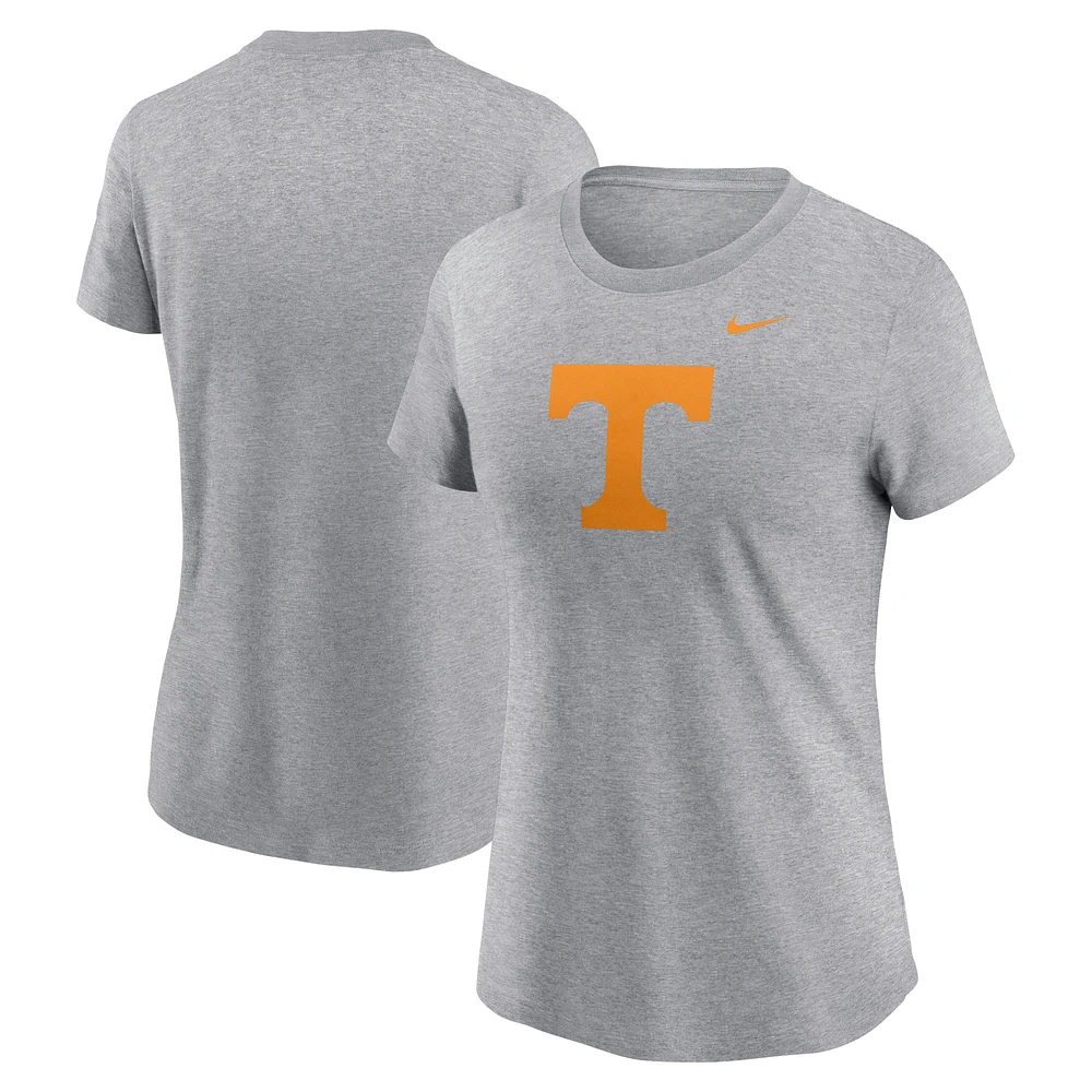 Women's Nike Heather Gray Tennessee Volunteers Primetime Evergreen Logo T-Shirt