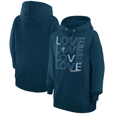 Women's G-III 4Her by Carl Banks  Navy Memphis Grizzlies Basketball Love Fleece Pullover Hoodie