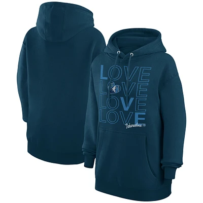 Women's G-III 4Her by Carl Banks  Navy Minnesota Timberwolves Basketball Love Fleece Pullover Hoodie