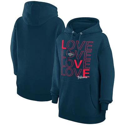 Women's G-III 4Her by Carl Banks  Navy New Orleans Pelicans Basketball Love Fleece Pullover Hoodie