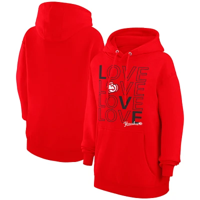 Women's G-III 4Her by Carl Banks  Red Atlanta Hawks Basketball Love Fleece Pullover Hoodie
