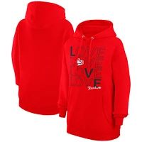 Women's G-III 4Her by Carl Banks  Red Atlanta Hawks Basketball Love Fleece Pullover Hoodie