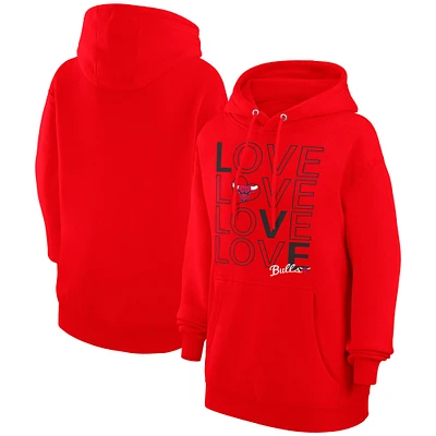 Women's G-III 4Her by Carl Banks  Red Chicago Bulls Basketball Love Fleece Pullover Hoodie