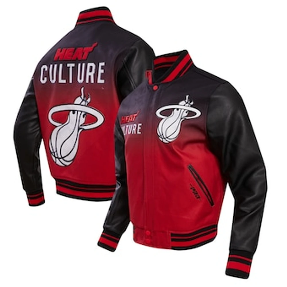 Men's Pro Standard Black Miami Heat 2023/24 City Edition Full-Zip Varsity Jacket