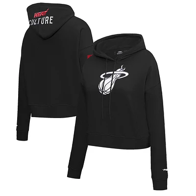 Women's Pro Standard Black Miami Heat 2023/24 City Edition Cropped Pullover Hoodie