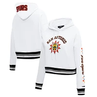 Women's Pro Standard White San Antonio Spurs 2023/24 City Edition Cropped Pullover Hoodie