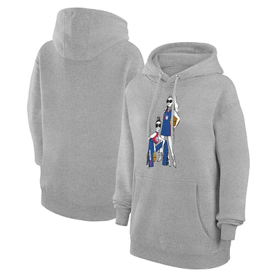 Women's G-III 4Her by Carl Banks Heather Gray Philadelphia 76ers Basketball Girls Fleece Pullover Hoodie