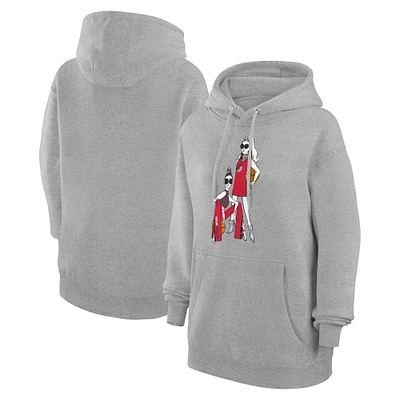 Women's G-III 4Her by Carl Banks Heather Gray Portland Trail Blazers Basketball Girls Fleece Pullover Hoodie