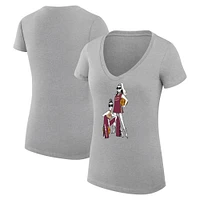 Women's G-III 4Her by Carl Banks Heather Gray Cleveland Cavaliers Basketball Girls V-Neck Fitted T-shirt