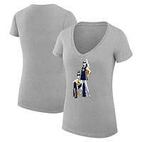 Women's G-III 4Her by Carl Banks Heather Gray Indiana Pacers Basketball Girls V-Neck Fitted T-shirt
