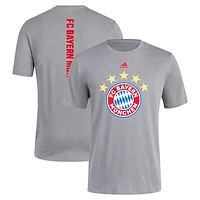 Men's adidas Gray Bayern Munich Three-Stripe T-Shirt