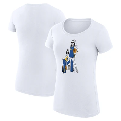 Women's G-III 4Her by Carl Banks White Golden State Warriors Basketball Girls Fitted T-Shirt