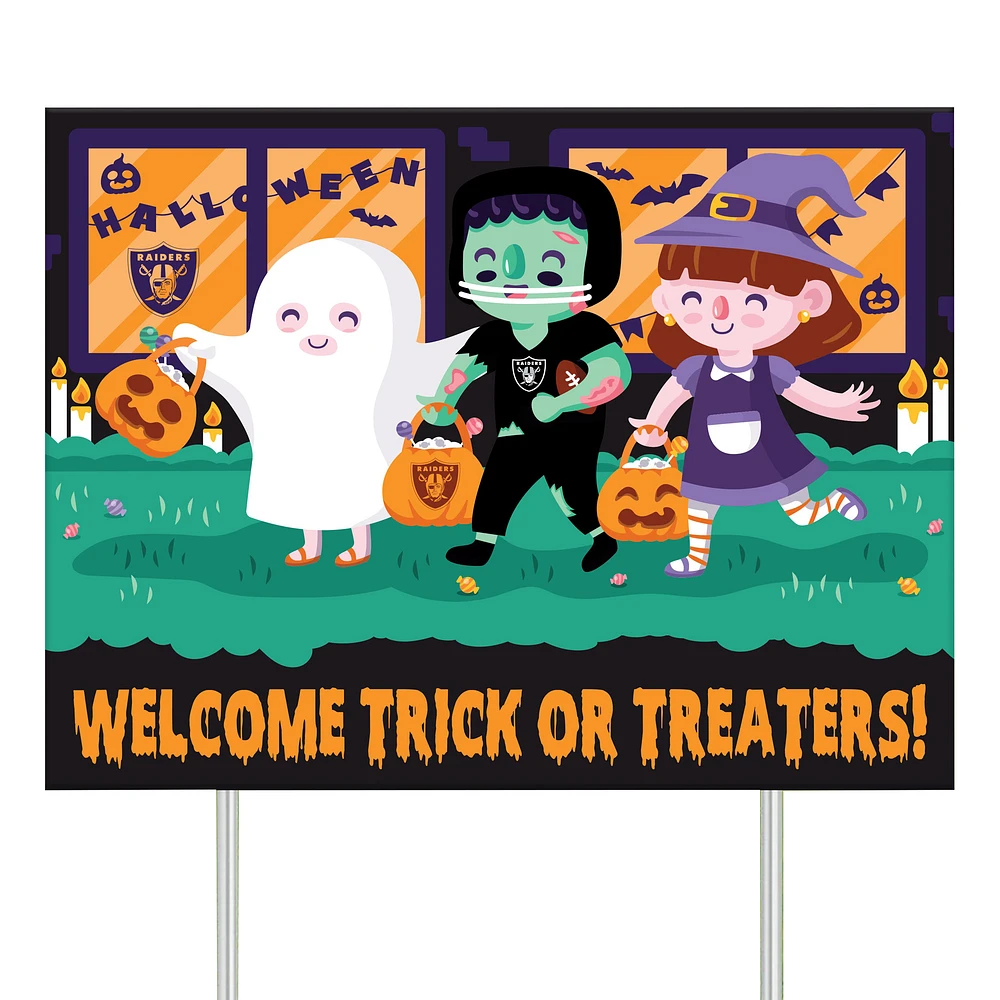 Las Vegas Raiders 24" Welcome Trick Or Treaters Yard Sign