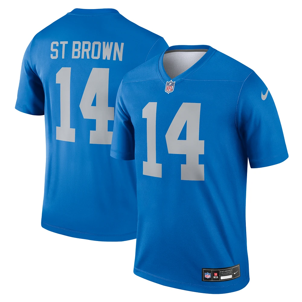 Men's Nike Amon-Ra St. Brown Blue Detroit Lions Alternate Legend Player Performance Top