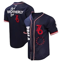 Men's Pro Standard Navy Philadelphia 76ers 2023/24 City Edition Mesh Baseball Jersey