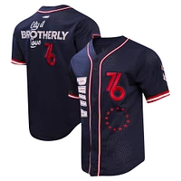 Men's Pro Standard Navy Philadelphia 76ers 2023/24 City Edition Mesh Baseball Jersey