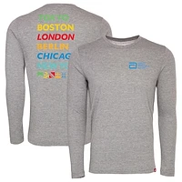 Unisex Sportiqe  Heather Gray World Marathon Majors Comfy Long Sleeve Tri-Blend T-Shirt