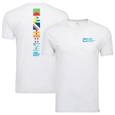 Unisex Sportiqe  White World Marathon Majors Comfy Tri-Blend T-Shirt