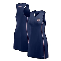 Women's Fanatics Blue New York Rangers Studio Boost Athletic Half-Zip Dress