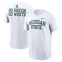 Men's Nike White Michigan State Spartans Blitz 2-Hit T-Shirt