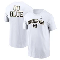 Men's Jordan Brand White Michigan Wolverines Blitz 2-Hit T-Shirt