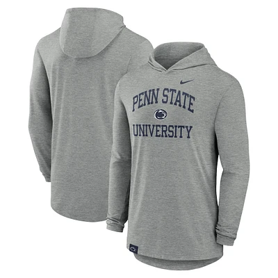 Men's Nike Heather Gray Penn State Nittany Lions Blitz Hoodie Long Sleeve T-Shirt