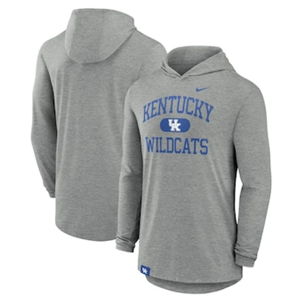 Men's Nike Heather Gray Kentucky Wildcats Blitz Hoodie Long Sleeve T-Shirt