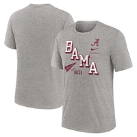 Men's Nike Heather Gray Alabama Crimson Tide Blitz Roll Call Tri-Blend T-Shirt