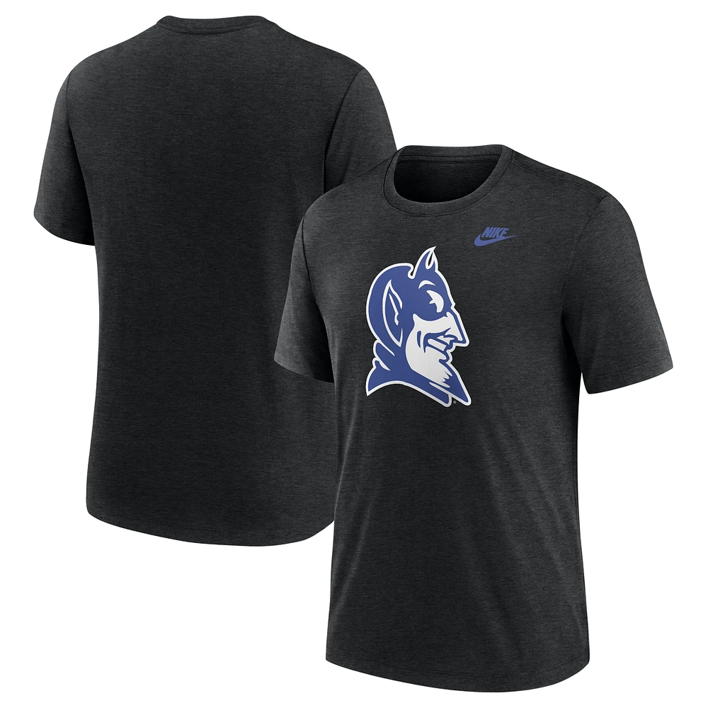 Men's Nike Heather Black Duke Blue Devils Blitz Evergreen Legacy Primary Tri-Blend T-Shirt