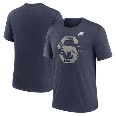 Men's Nike Heather Navy Penn State Nittany Lions Blitz Evergreen Legacy Primary Tri-Blend T-Shirt