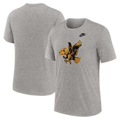 Men's Nike Heather Gray Iowa Hawkeyes Blitz Legacy Primary Tri-Blend T-Shirt