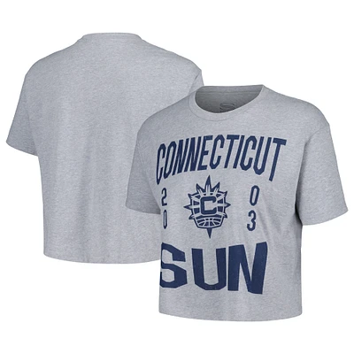 Women's Stadium Essentials  Heather Gray Connecticut Sun City Year Cropped T-Shirt