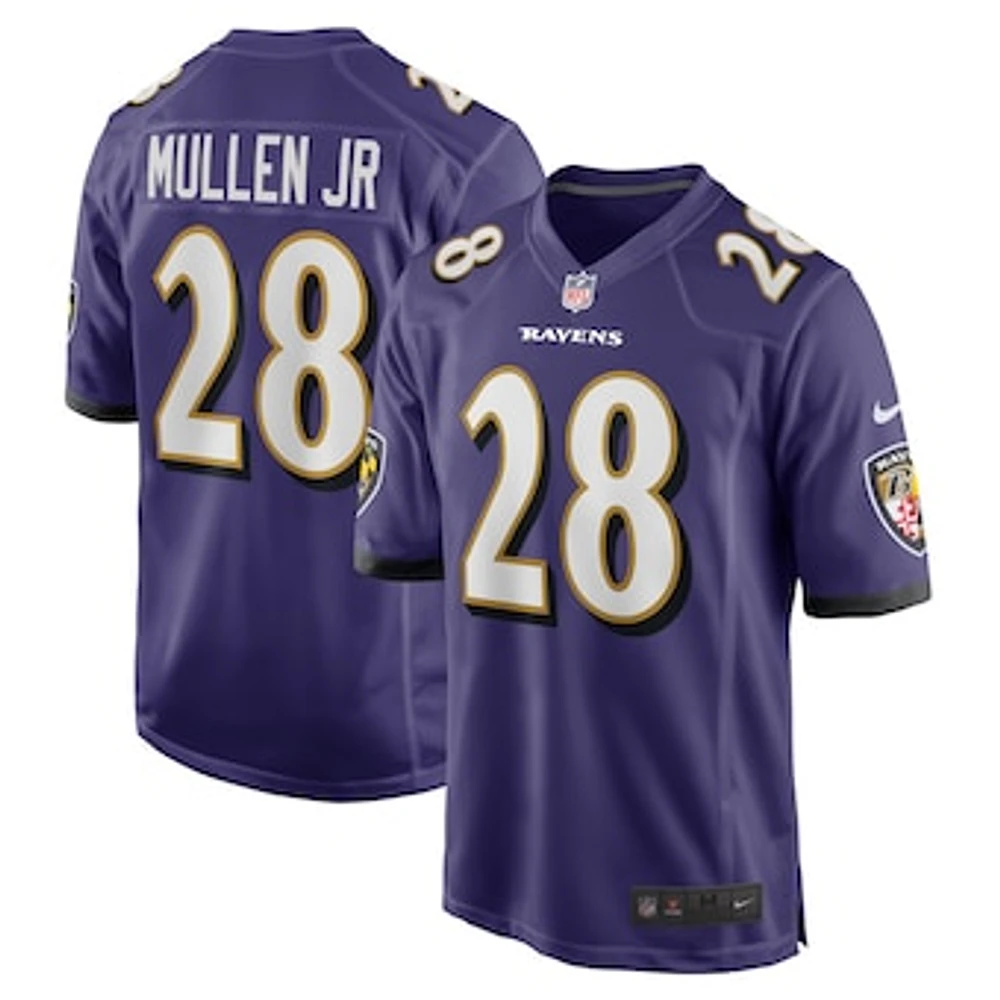Men's Nike Trayvon Mullen Jr.  Purple Baltimore Ravens Team Game Jersey