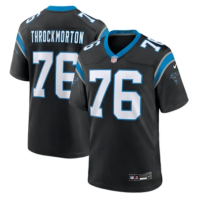 Men's Nike Calvin Throckmorton  Black Carolina Panthers Team Game Jersey