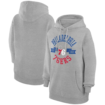 Women's G-III 4Her by Carl Banks  Heather Gray Philadelphia 76ers City Pullover Hoodie