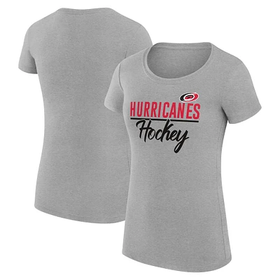 Women's G-III 4Her by Carl Banks Gray Carolina Hurricanes Team Sport Fitted T-Shirt