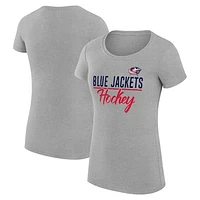 Women's G-III 4Her by Carl Banks Gray Columbus Blue Jackets Team Sport Fitted T-Shirt