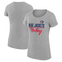 Women's G-III 4Her by Carl Banks Gray Columbus Blue Jackets Team Sport Fitted T-Shirt