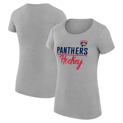 Women's G-III 4Her by Carl Banks Gray Florida Panthers Team Sport Fitted T-Shirt