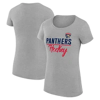 Women's G-III 4Her by Carl Banks Gray Florida Panthers Team Sport Fitted T-Shirt