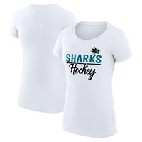 Women's G-III 4Her by Carl Banks San Jose Sharks Team Sport Fitted T-Shirt