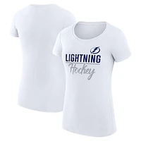Women's G-III 4Her by Carl Banks White Tampa Bay Lightning Team Sport Fitted T-Shirt
