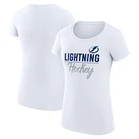 Women's G-III 4Her by Carl Banks White Tampa Bay Lightning Team Sport Fitted T-Shirt