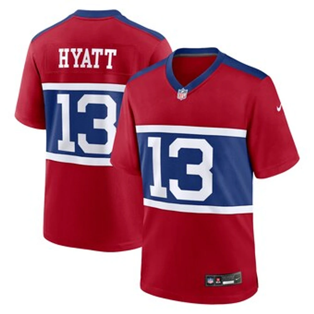 Men's Nike Jalin Hyatt Century Red New York Giants Alternate Player Game Jersey