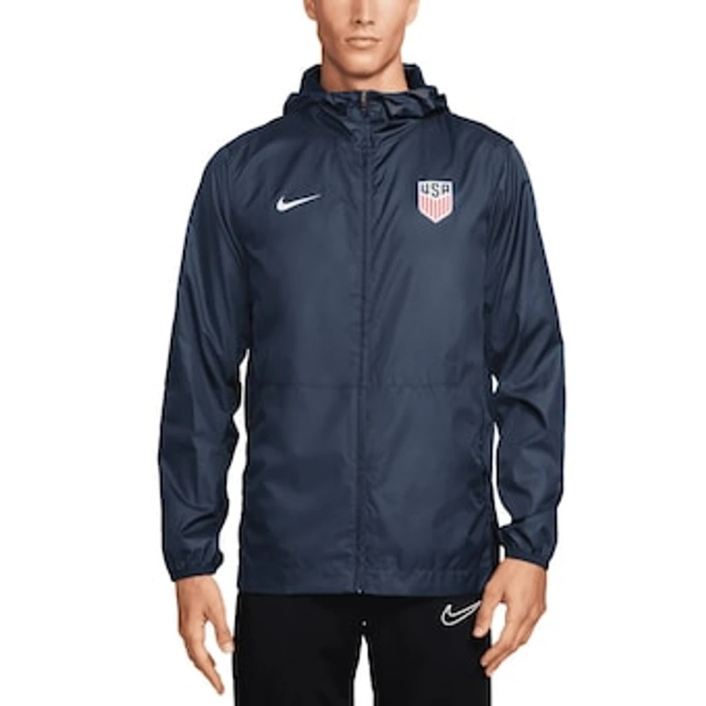 Men's Nike  Navy USMNT 2024 Academy Pro Performance Hoodie Full-Zip Rain Jacket